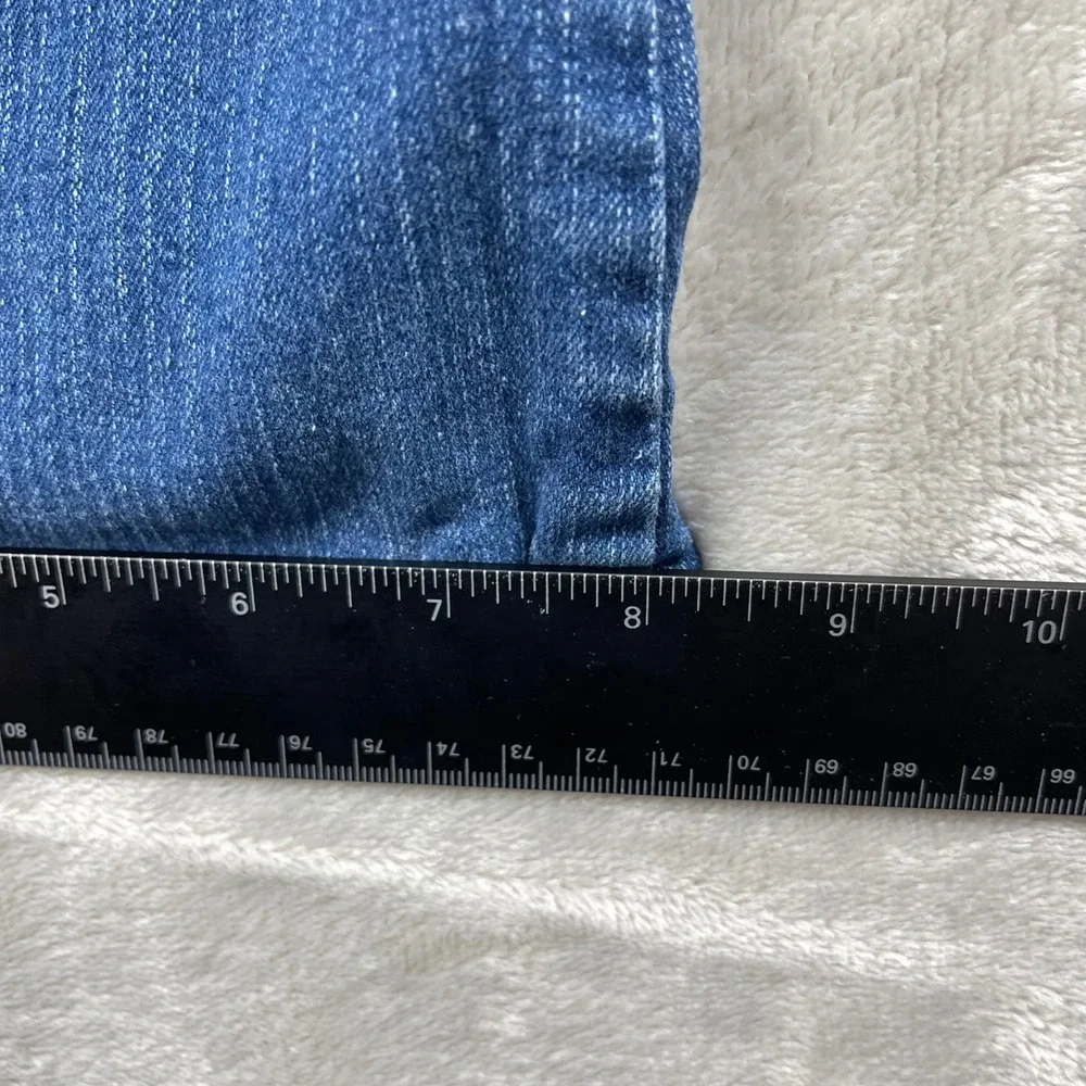 Ariya Jeans Bootcut Women 11/12 Blue Thick Stitch Embellished Flap Pocket
